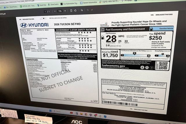 New 2026 Hyundai Tucson SE image 14