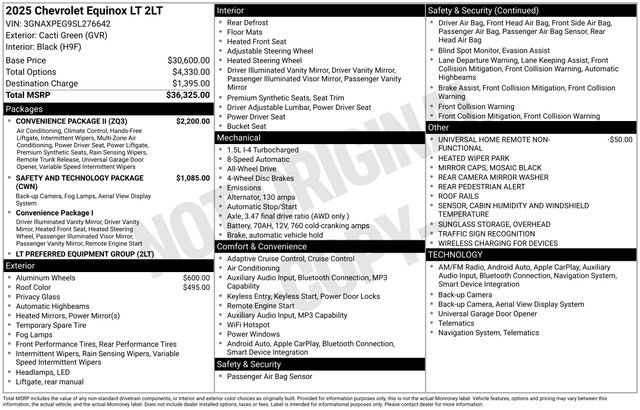 Used 2025 Chevrolet Equinox LT w/ Convenience Package II AWD/4WD image 3