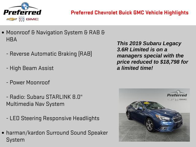 Used 2019 Subaru Legacy 3.6R Limited AWD/4WD image 2