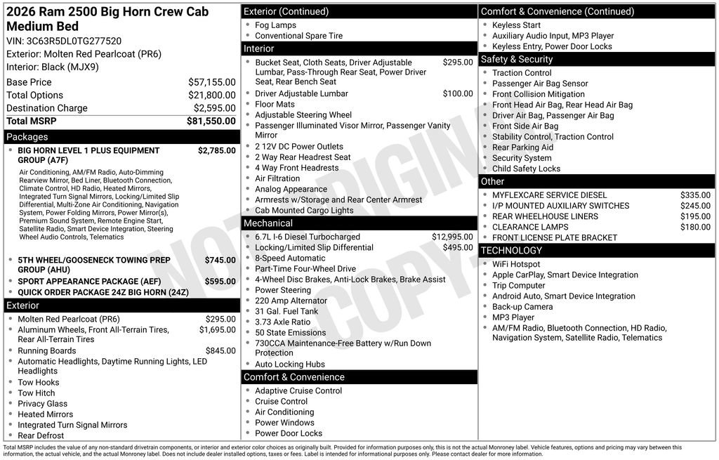New 2026 RAM 2500 Big Horn AWD/4WD image 31