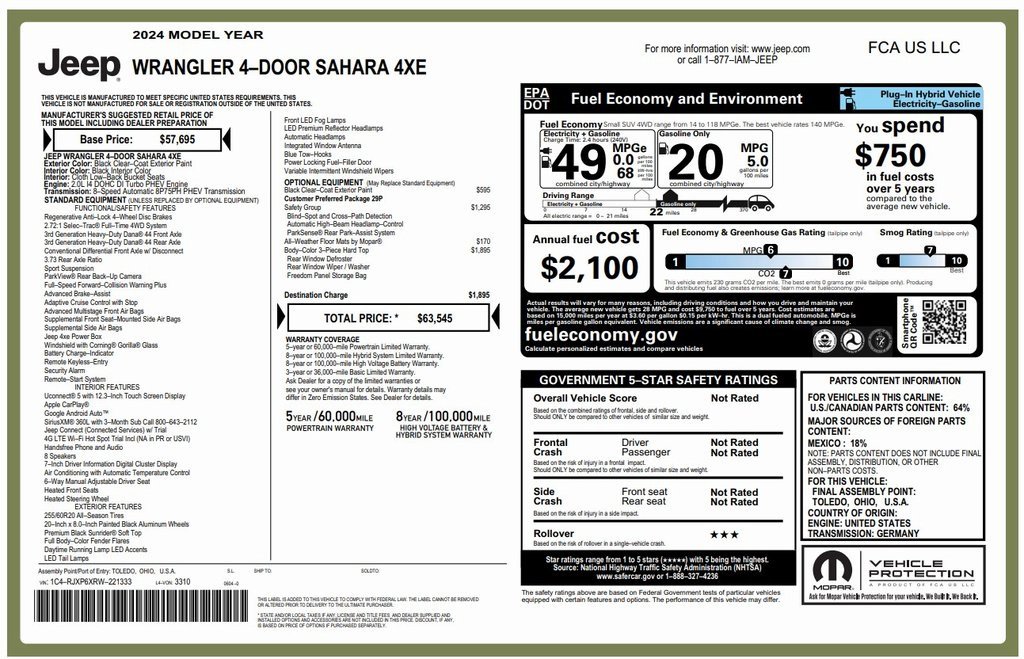 Used 2024 Jeep Wrangler Unlimited Sahara w/ Safety Group image 4