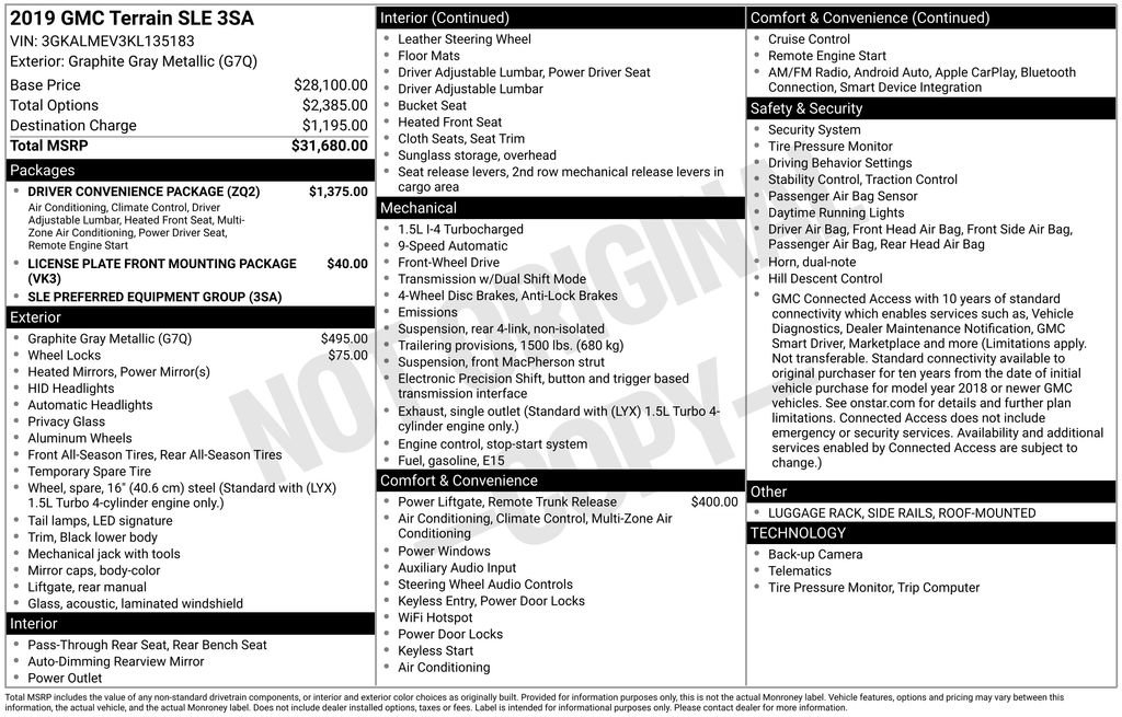 Certified 2019 GMC Terrain SLE w/ Driver Convenience Package image 4