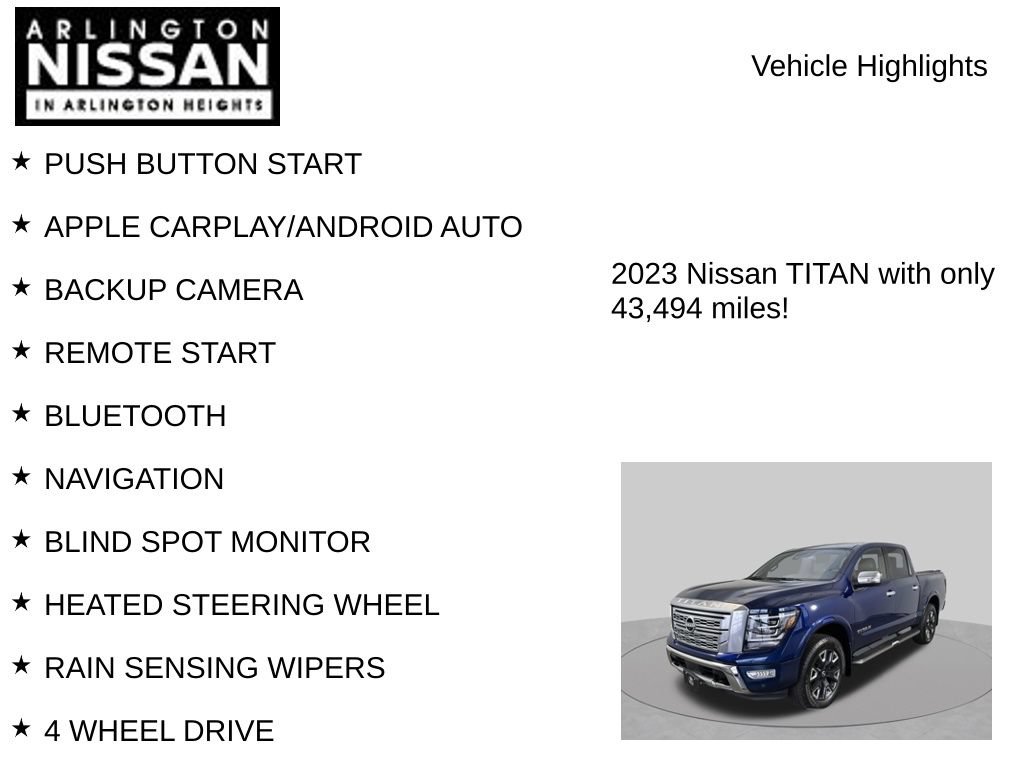 Used 2023 Nissan Titan Platinum Reserve w/ Off Road Protection Package AWD/4WD image 8
