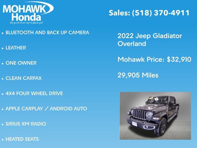 Used 2022 Jeep Gladiator Overland w/ Popular Equipment Package image 7