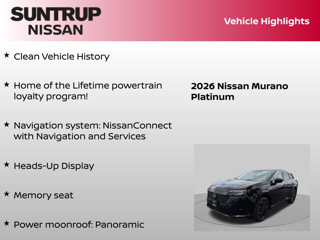 Certified 2026 Nissan Murano Platinum w/ Cargo Package AWD/4WD image 8