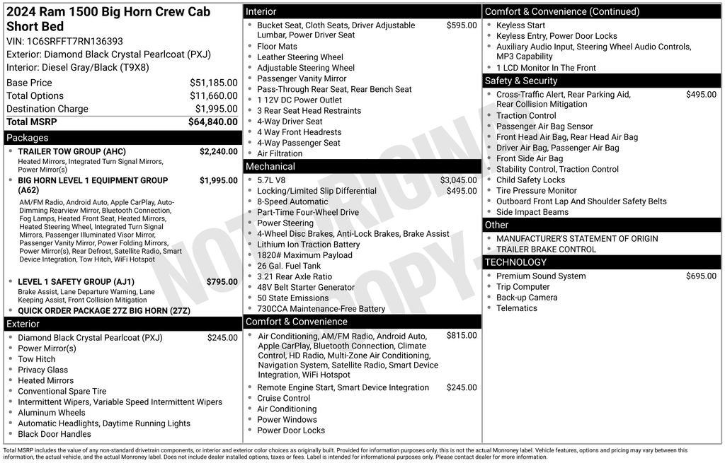 Used 2024 RAM 1500 Big Horn w/ Trailer Tow Group AWD/4WD image 2