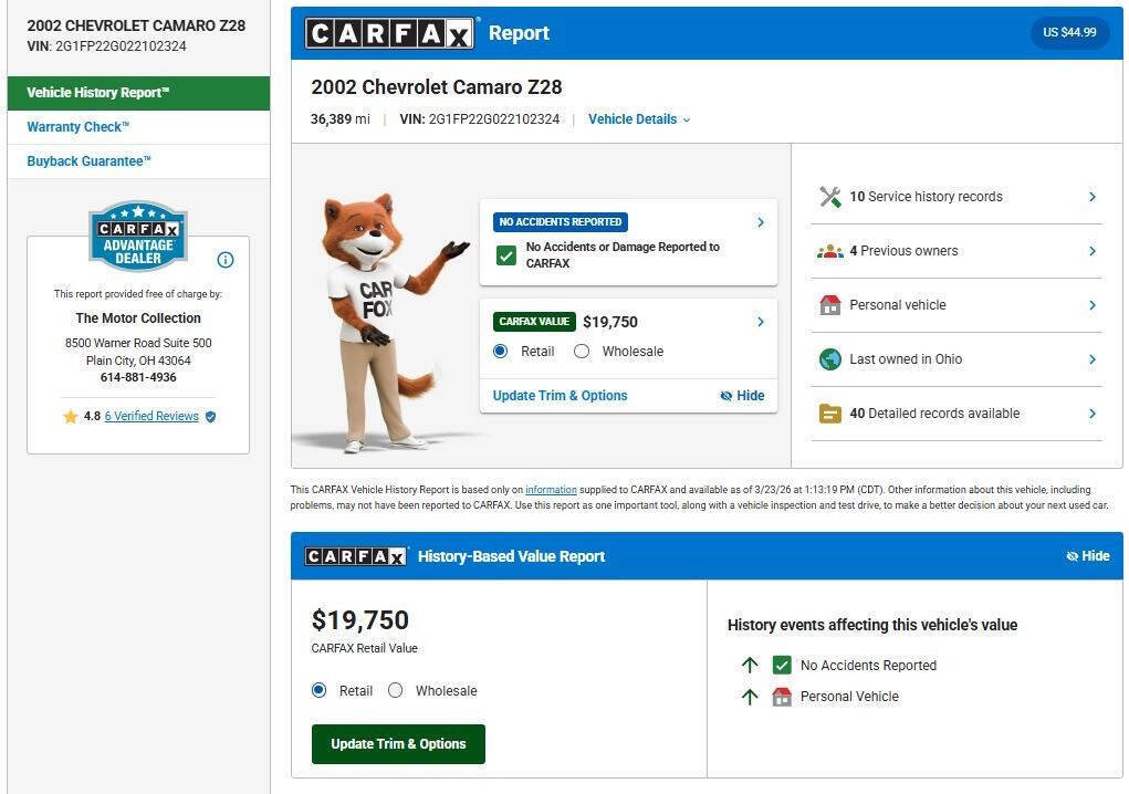 Used 2002 Chevrolet Camaro Z28 w/ Preferred Equipment Group 2 image 12