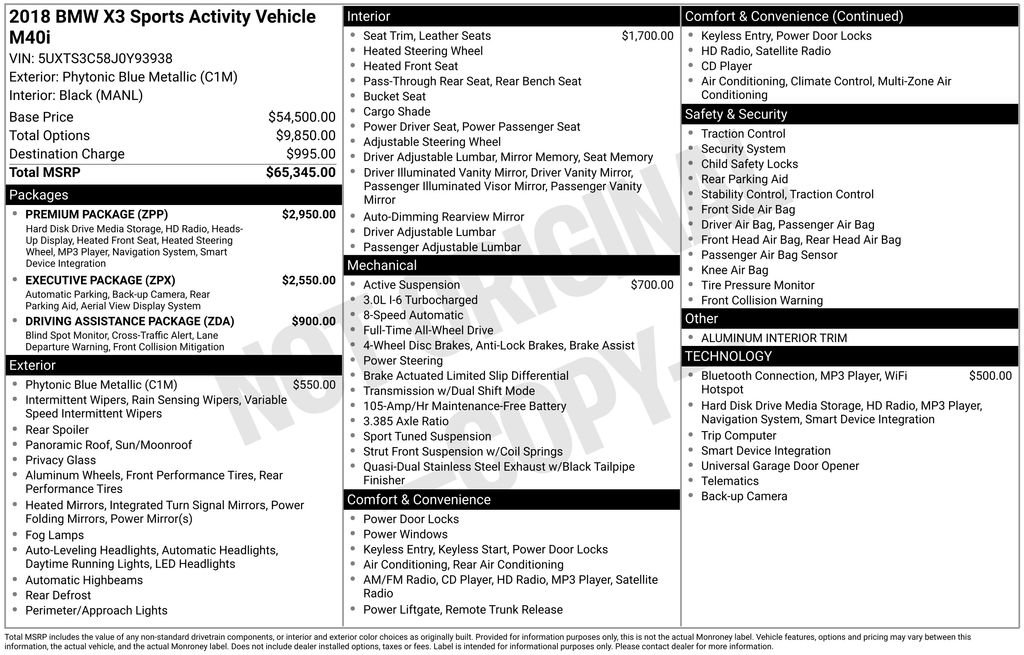 Used 2018 BMW X3 M40i image 3