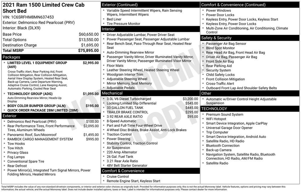 Used 2021 RAM 1500 Limited AWD/4WD image 44