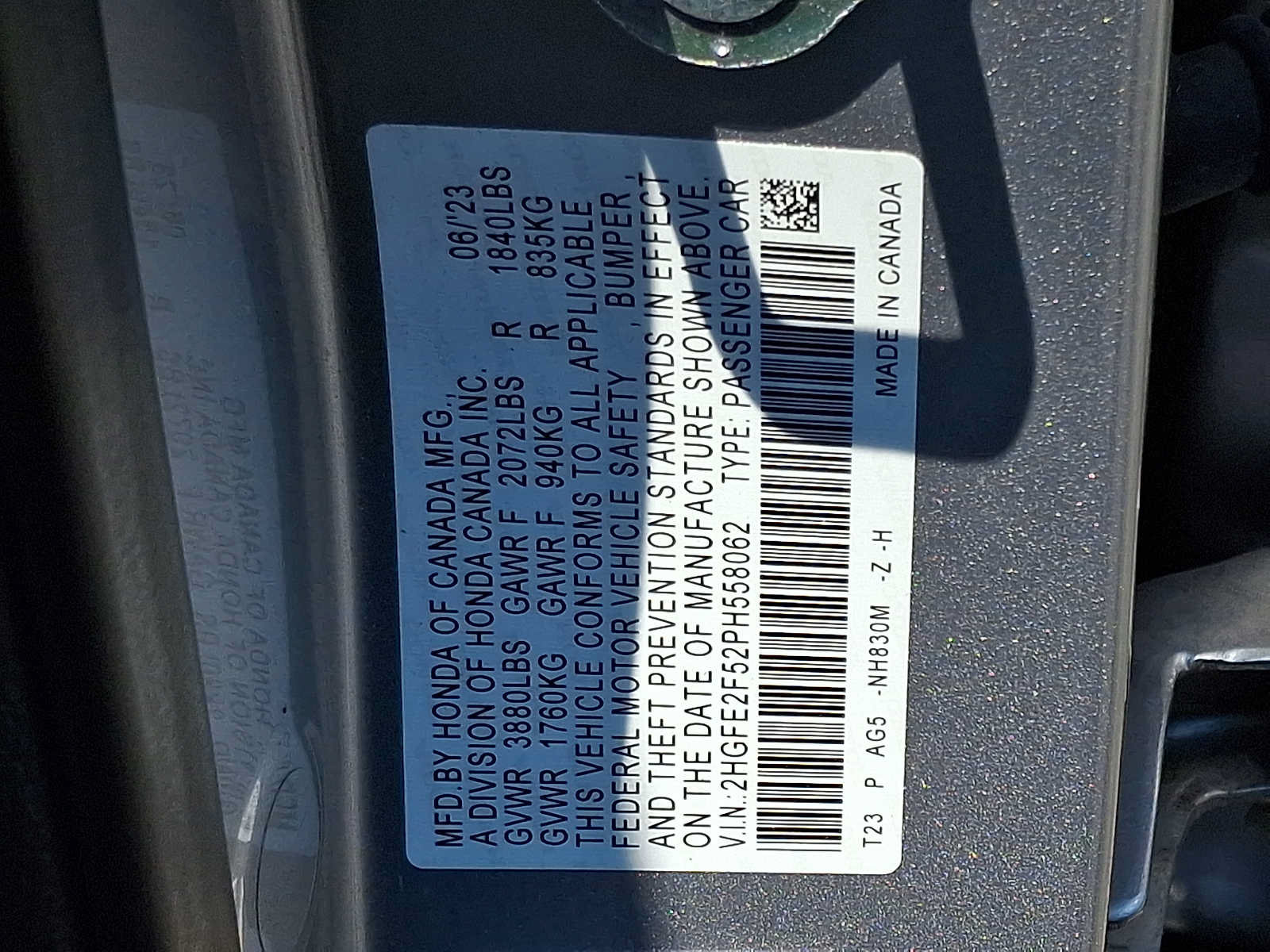 Certified 2023 Honda Civic Sport image 27