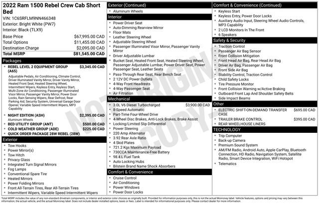 Used 2022 RAM 1500 Rebel w/ Rebel Level 2 Equipment Group AWD/4WD image 47