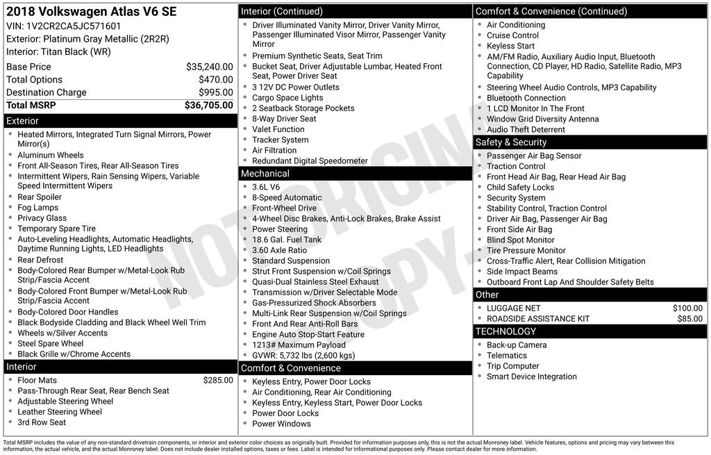 Used 2018 Volkswagen Atlas SE FWD image 27