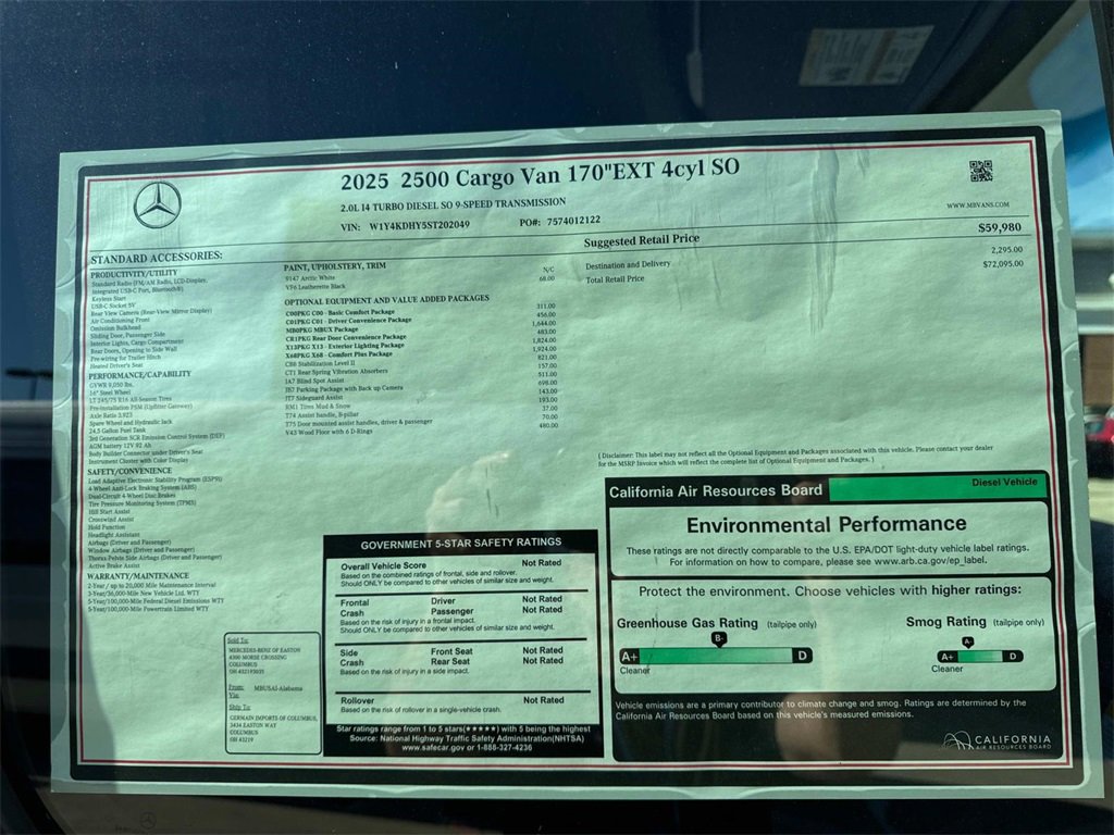 New 2025 Mercedes-Benz Sprinter 2500 image 16