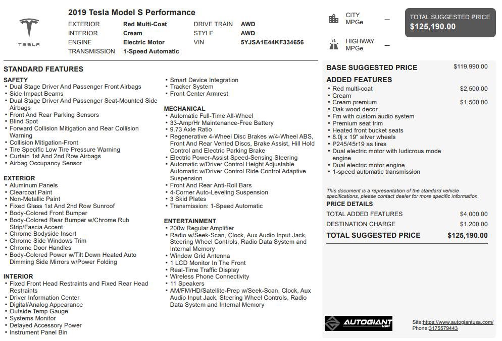 Used 2019 Tesla Model S Performance image 3