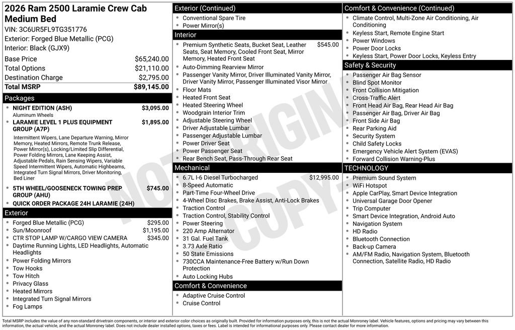 New 2026 RAM 2500 Laramie w/ Night Edition AWD/4WD image 5