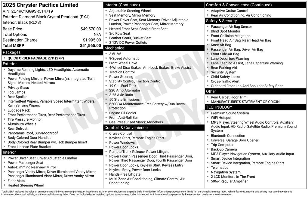 Used 2025 Chrysler Pacifica Limited FWD image 66