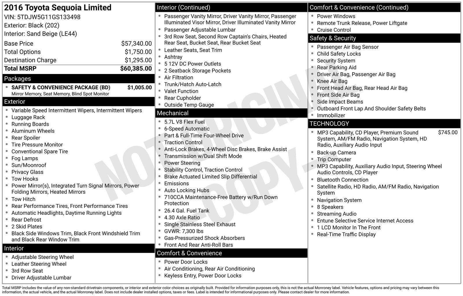 Used 2016 Toyota Sequoia Limited w/ Safety & Convenience Package AWD/4WD image 1