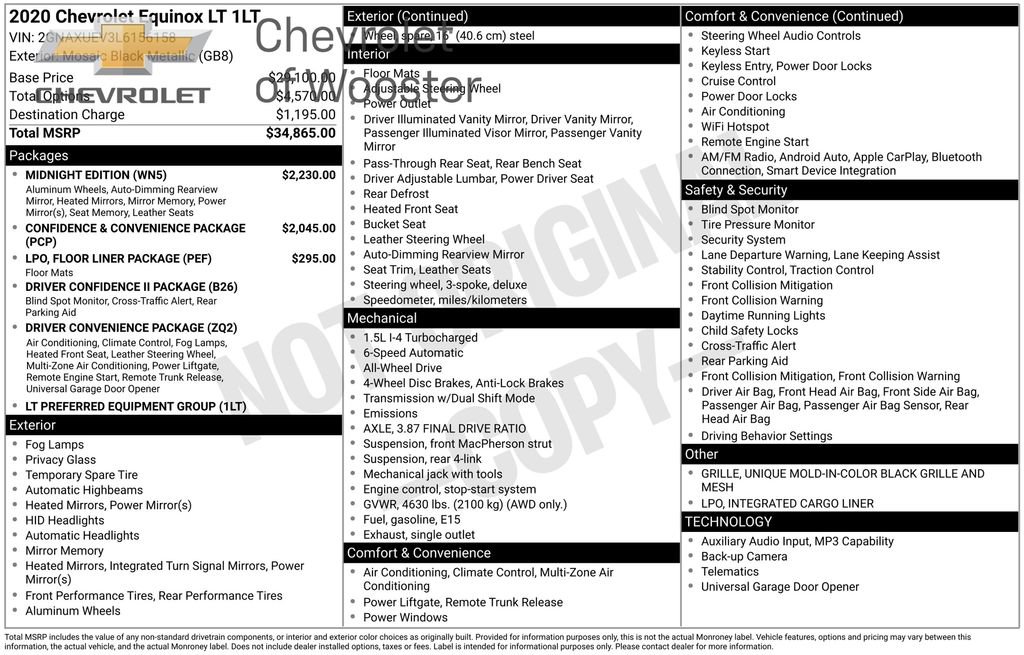 Used 2020 Chevrolet Equinox LT w/ Midnight Edition image 18