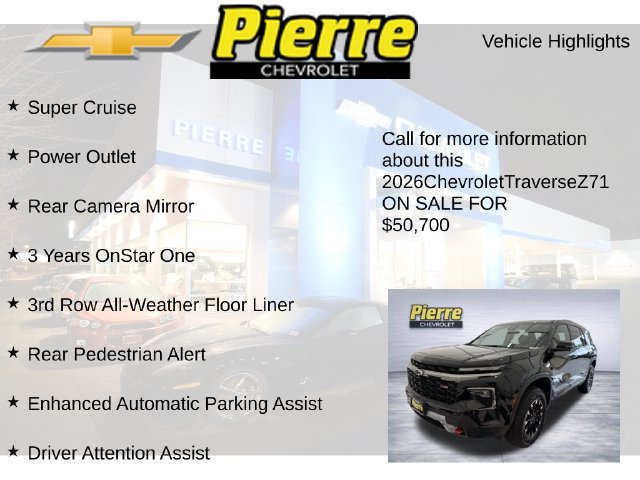 New 2026 Chevrolet Traverse Z71 w/ Enhanced Driving Package AWD/4WD image 15