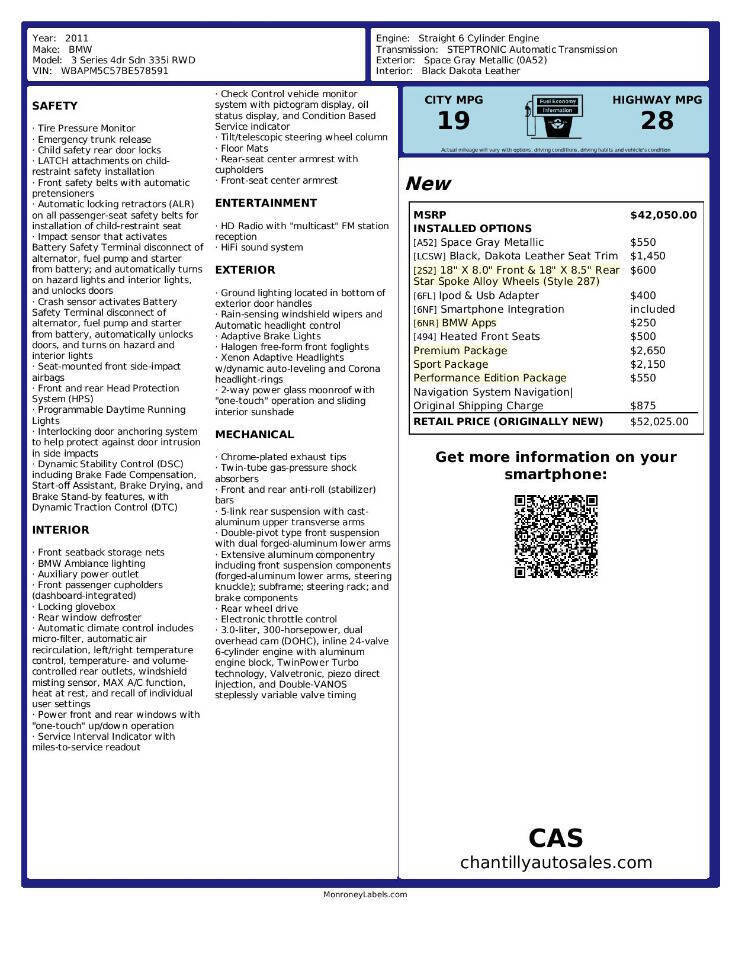 Used 2011 BMW 335i Sedan RWD image 32