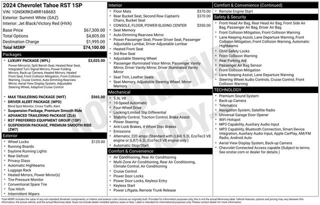 Used 2024 Chevrolet Tahoe RST w/ Luxury Package image 2