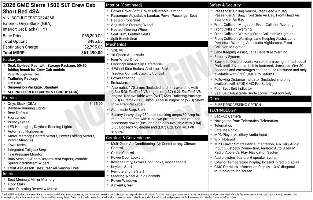 Used 2026 GMC Sierra 1500 SLT AWD/4WD image 6