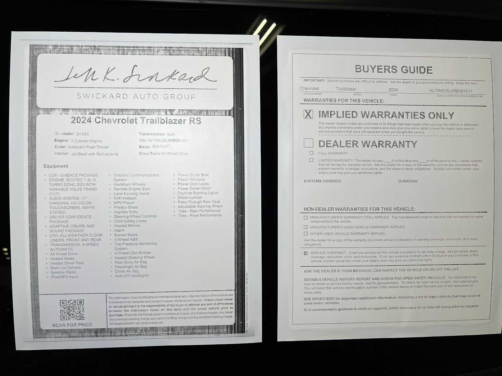 Used 2024 Chevrolet TrailBlazer RS w/ Convenience Package image 40