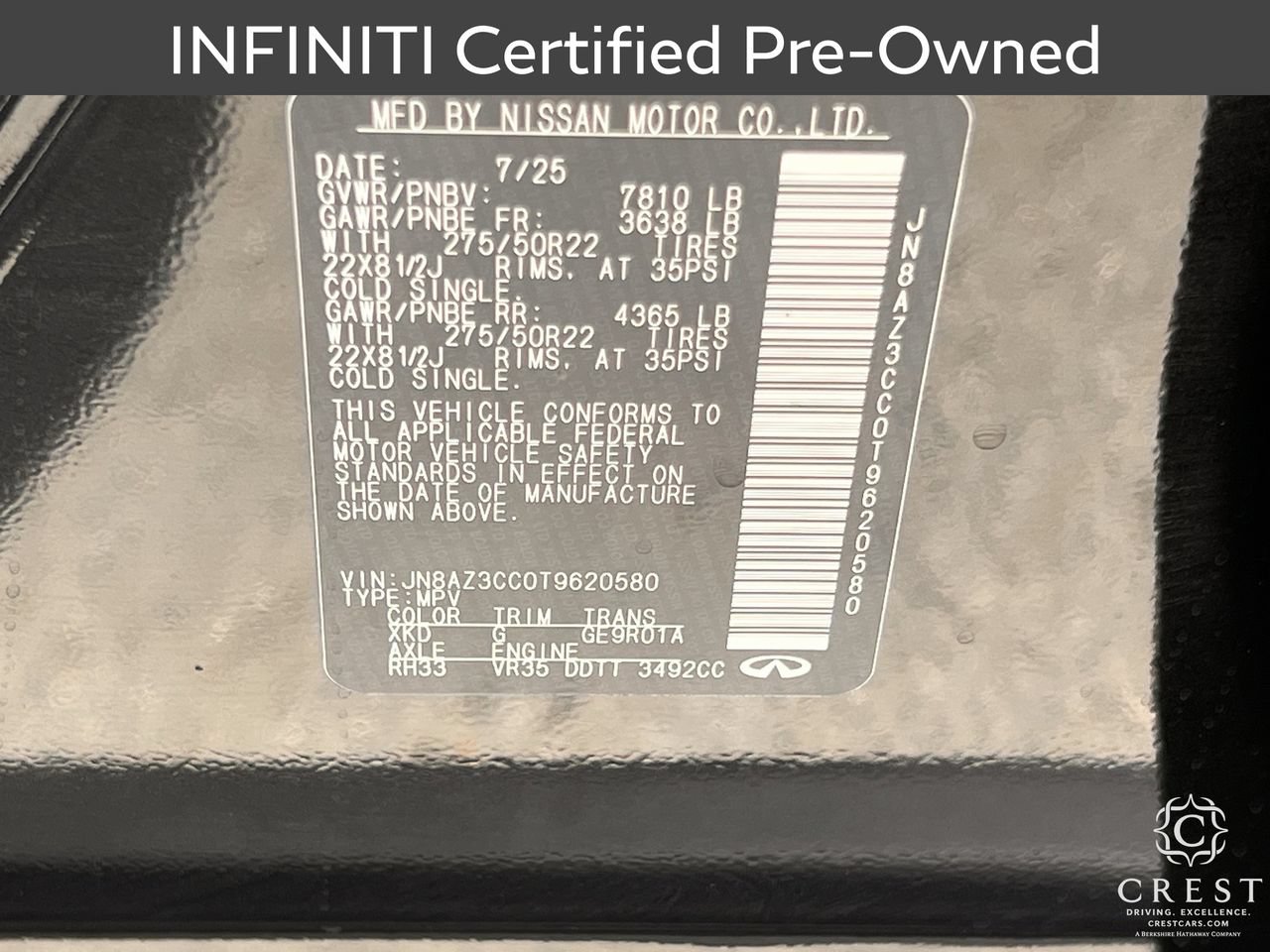 Certified 2026 INFINITI QX80 Autograph w/ Premium Cargo Package AWD/4WD image 35