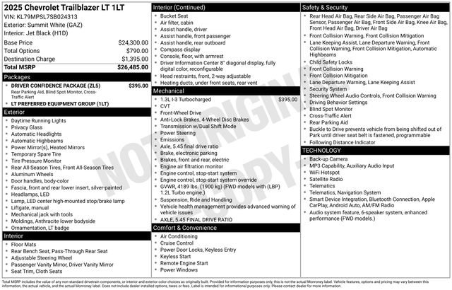 Used 2025 Chevrolet TrailBlazer LT w/ Driver Confidence Package FWD image 7