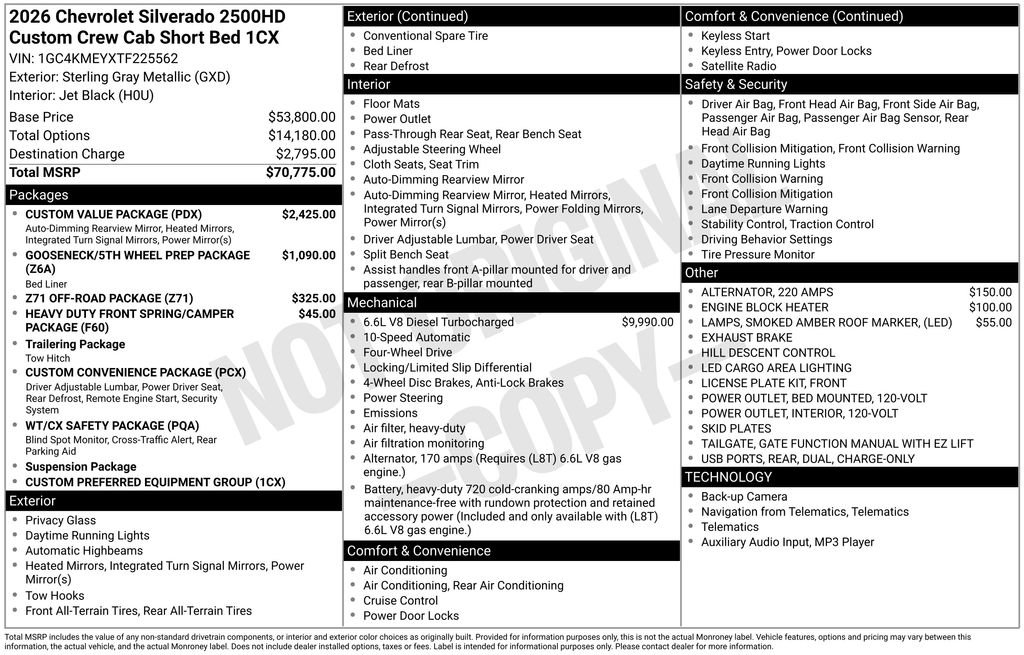 New 2026 Chevrolet Silverado 2500 Custom w/ Custom Value Package image 55