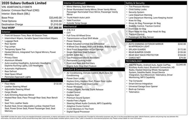 Used 2020 Subaru Outback Limited image 32