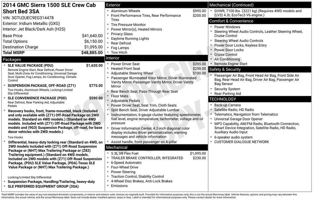 Used 2014 GMC Sierra 1500 SLE w/ SLE Value Package AWD/4WD image 15