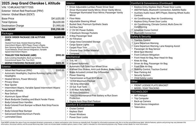 New 2025 Jeep Grand Cherokee L Laredo AWD/4WD image 16