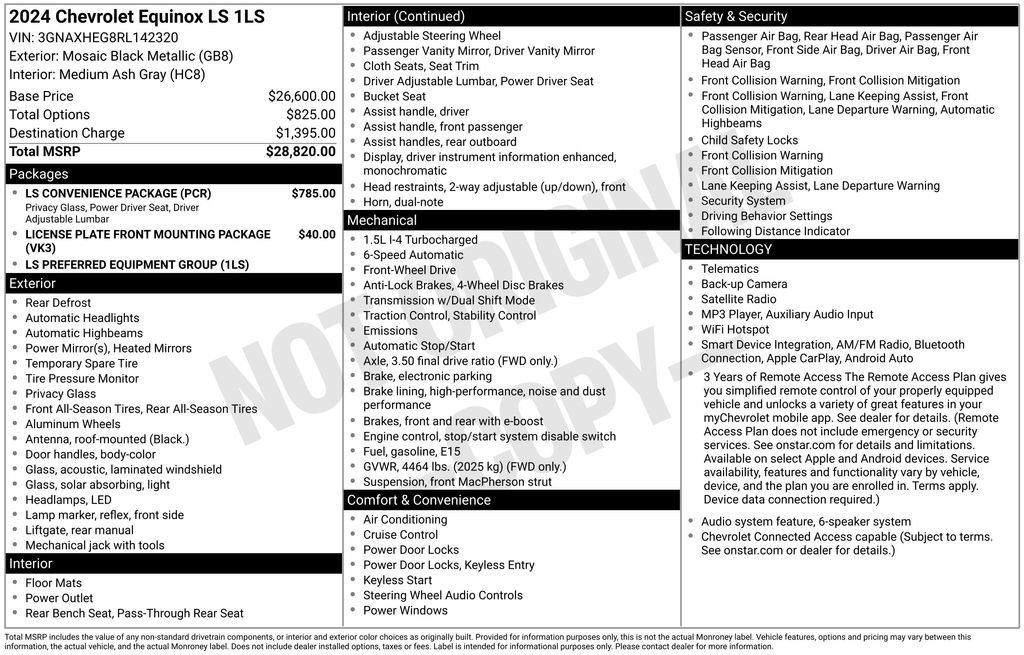 Certified 2024 Chevrolet Equinox LS w/ LS Convenience Package FWD image 34