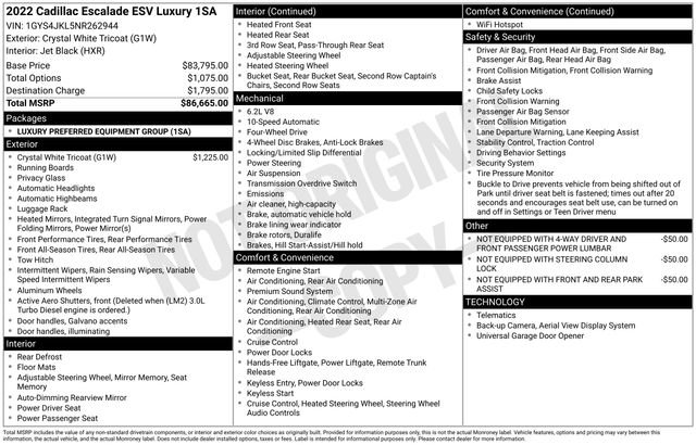 Used 2022 Cadillac Escalade ESV Luxury image 19