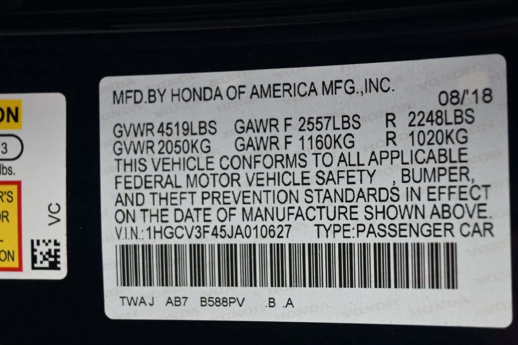 Used 2018 Honda Accord EX image 7