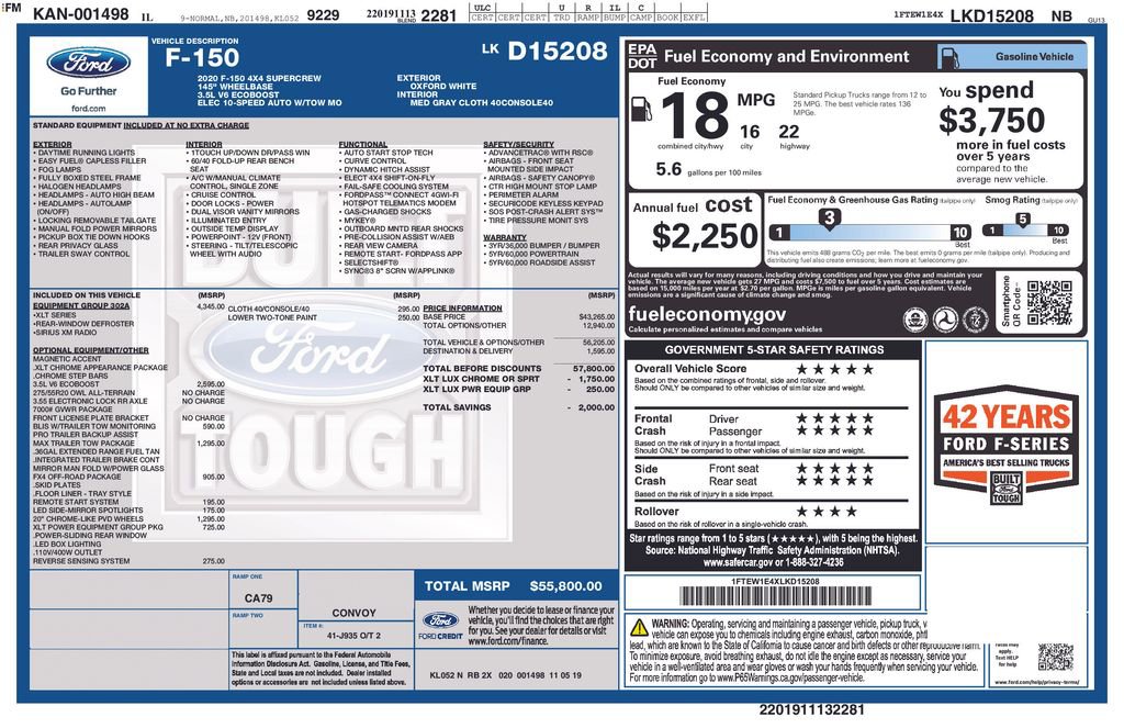 Used 2020 Ford F150 XLT w/ Equipment Group 302A Luxury image 12