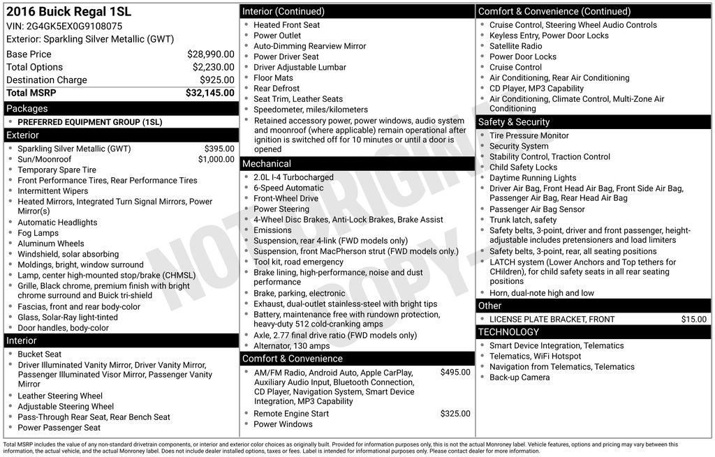 Certified 2016 Buick Regal FWD image 2