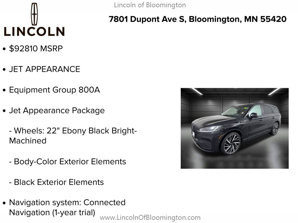 Certified 2025 Lincoln Aviator Black Label w/ Jet Appearance Package image 6