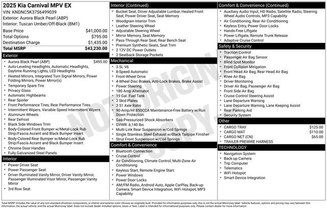Used 2025 Kia Carnival EX FWD image 24