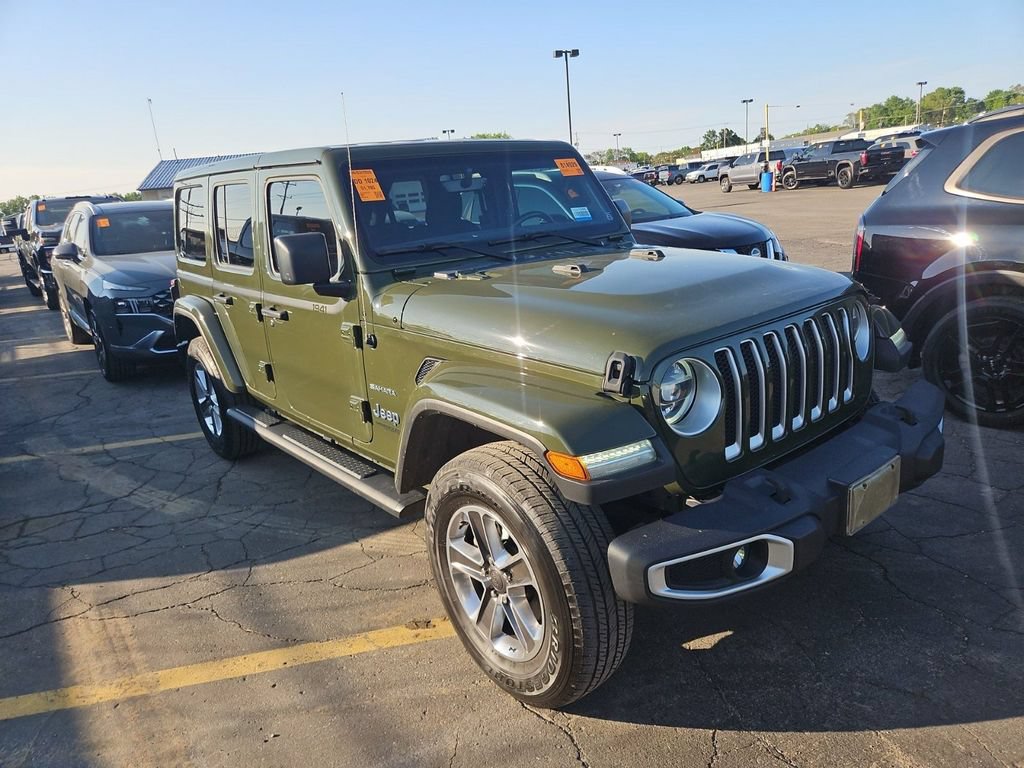 Used 2021 Jeep Wrangler Unlimited Sahara w/ Uconnect 4C Nav & Sound Group AWD/4WD image 3