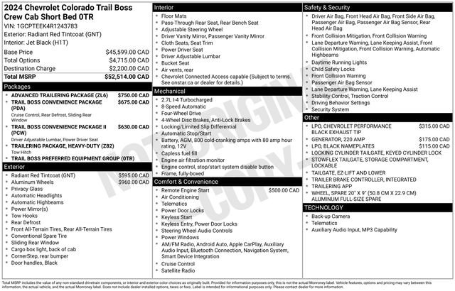 Used 2024 Chevrolet Colorado Trail Boss w/ Advanced Trailering Package AWD/4WD image 24