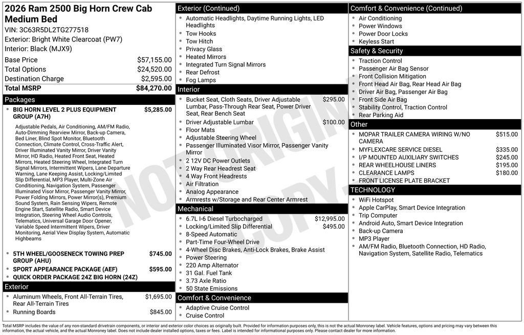 New 2026 RAM 2500 Big Horn AWD/4WD image 31