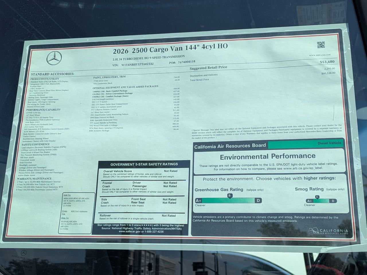 New 2026 Mercedes-Benz Sprinter 144 Cargo image 15