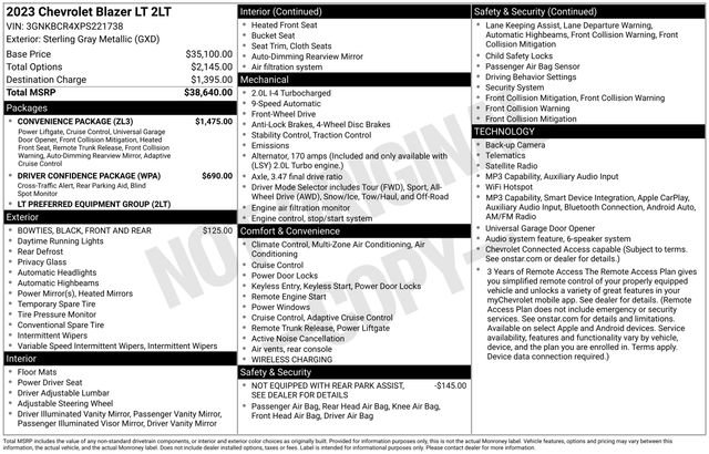 Used 2023 Chevrolet Blazer LT w/ Convenience Package FWD image 5