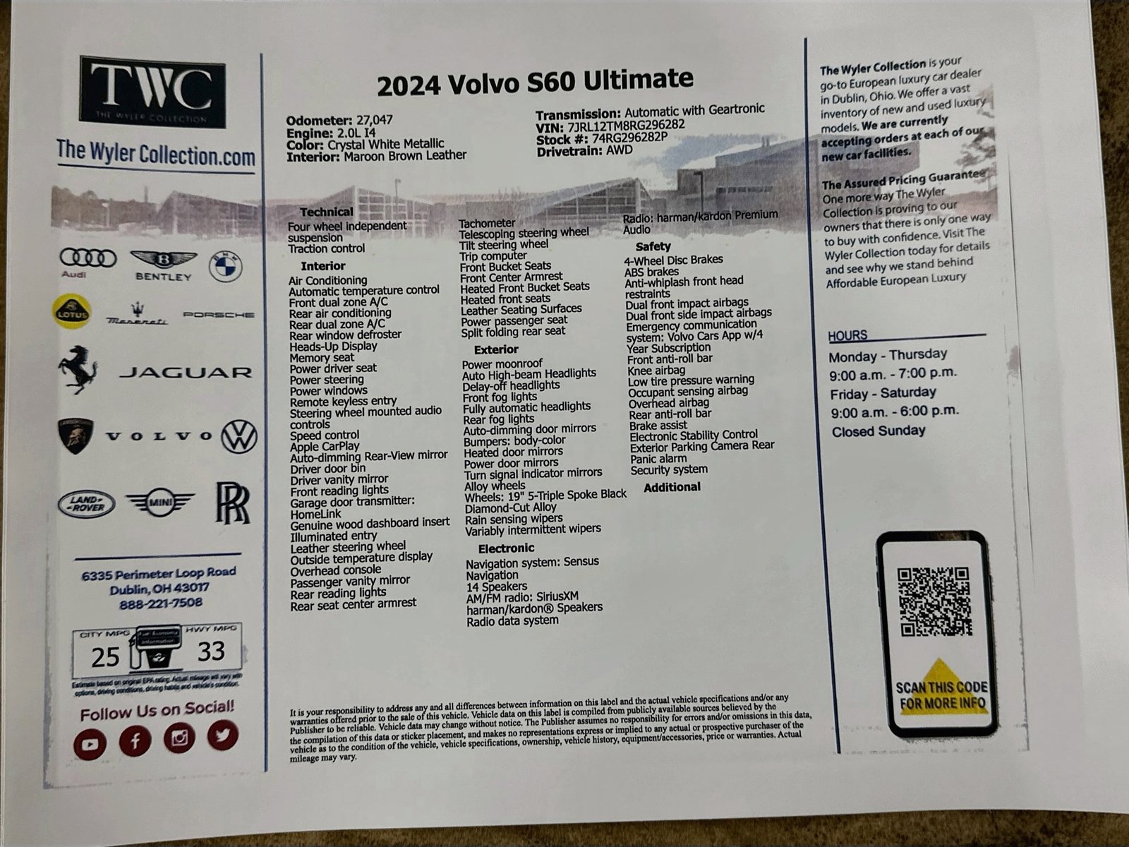Certified 2024 Volvo S60 B5 Ultimate AWD/4WD image 46