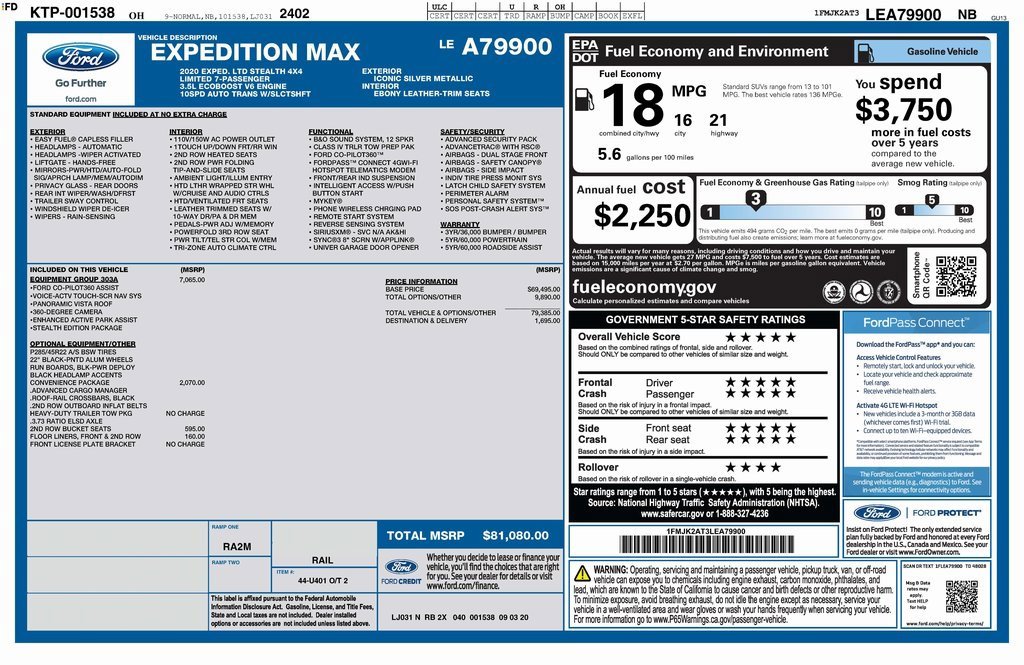 Used 2020 Ford Expedition Max Limited w/ Equipment Group 303A image 4