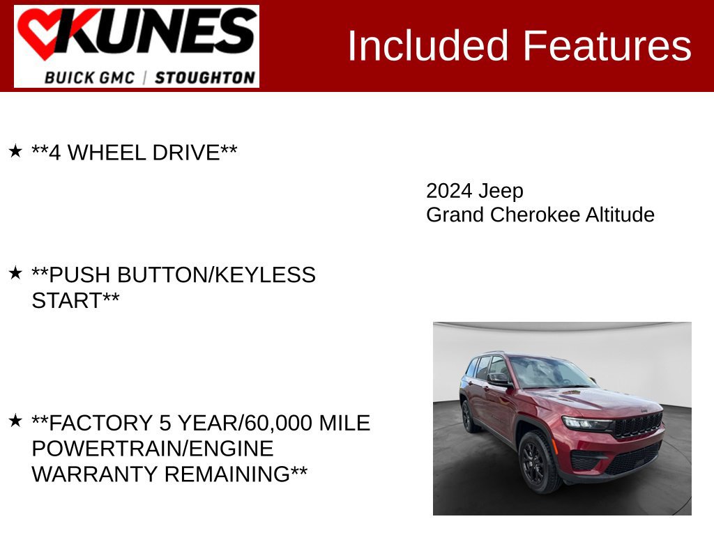 Used 2024 Jeep Grand Cherokee Altitude AWD/4WD image 3