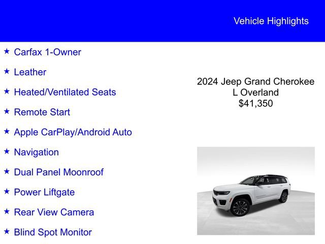 Used 2024 Jeep Grand Cherokee L Overland image 2