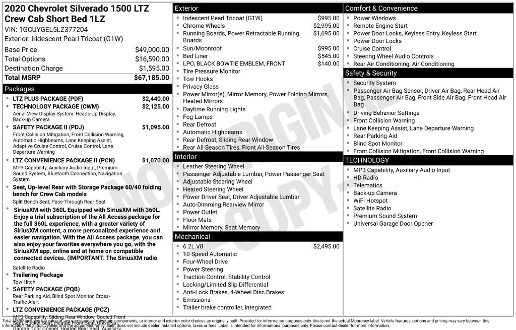 Used 2020 Chevrolet Silverado 1500 LTZ w/ LTZ Plus Package AWD/4WD image 2
